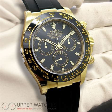 rolex cosmograph daytona 18k 2-tone black dial|rolex daytona 18k yellow gold.